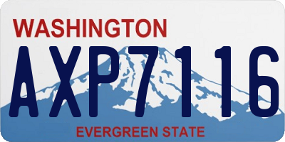 WA license plate AXP7116