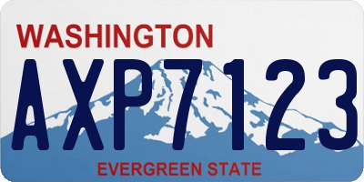 WA license plate AXP7123