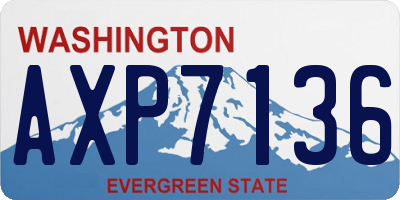 WA license plate AXP7136