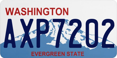 WA license plate AXP7202