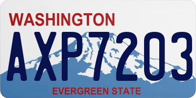 WA license plate AXP7203