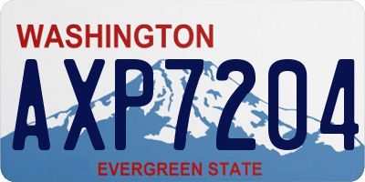 WA license plate AXP7204