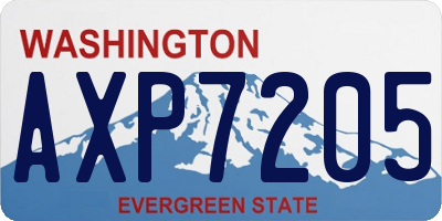 WA license plate AXP7205