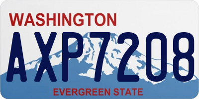WA license plate AXP7208