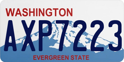 WA license plate AXP7223