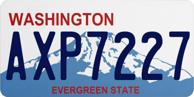 WA license plate AXP7227