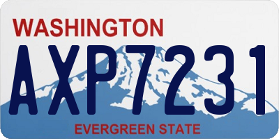 WA license plate AXP7231