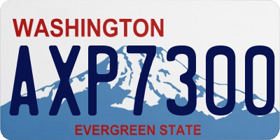 WA license plate AXP7300