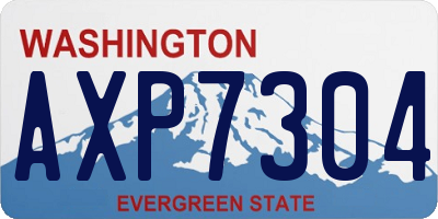 WA license plate AXP7304