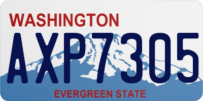 WA license plate AXP7305