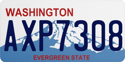 WA license plate AXP7308
