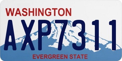 WA license plate AXP7311