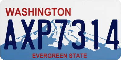 WA license plate AXP7314