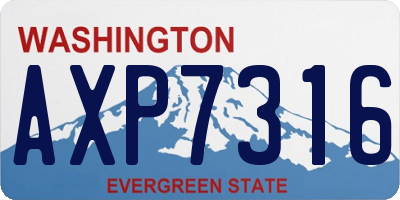 WA license plate AXP7316
