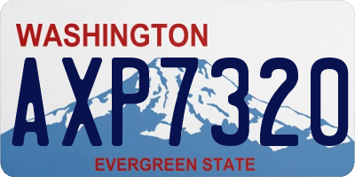 WA license plate AXP7320