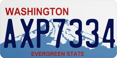 WA license plate AXP7334