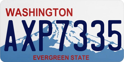 WA license plate AXP7335