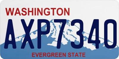 WA license plate AXP7340