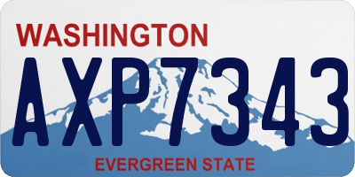 WA license plate AXP7343