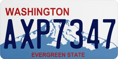 WA license plate AXP7347