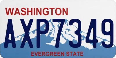 WA license plate AXP7349