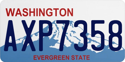 WA license plate AXP7358