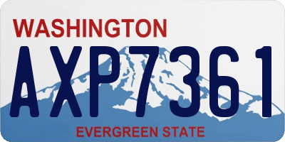 WA license plate AXP7361