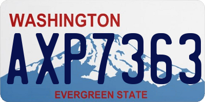 WA license plate AXP7363