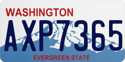WA license plate AXP7365