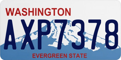 WA license plate AXP7378
