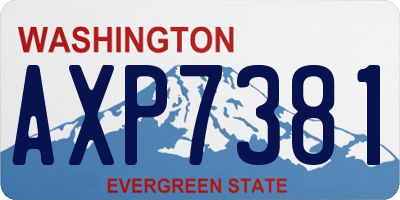 WA license plate AXP7381