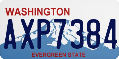 WA license plate AXP7384