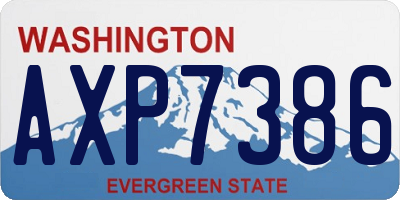 WA license plate AXP7386