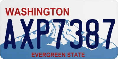WA license plate AXP7387