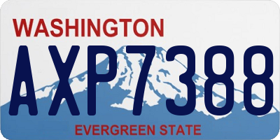 WA license plate AXP7388