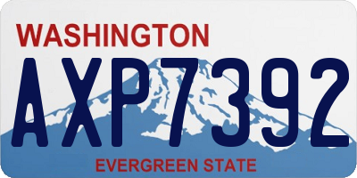 WA license plate AXP7392