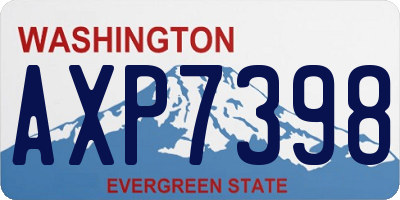 WA license plate AXP7398