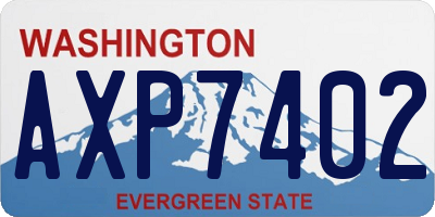 WA license plate AXP7402
