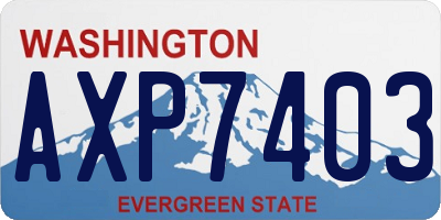 WA license plate AXP7403