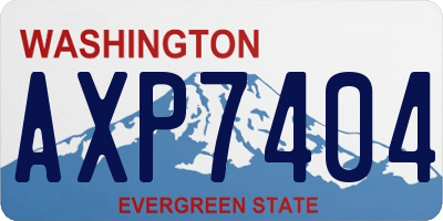 WA license plate AXP7404