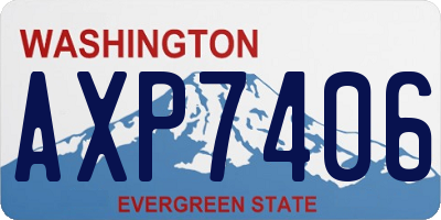 WA license plate AXP7406