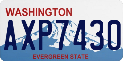WA license plate AXP7430