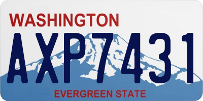 WA license plate AXP7431