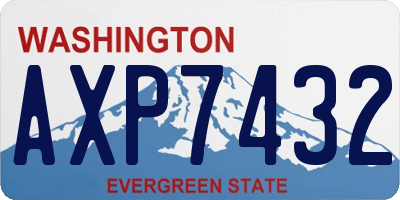 WA license plate AXP7432