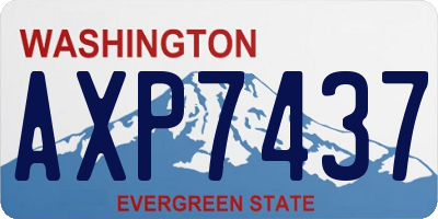 WA license plate AXP7437