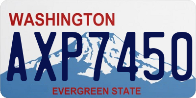 WA license plate AXP7450
