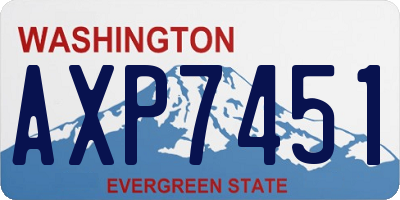 WA license plate AXP7451