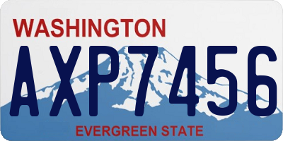 WA license plate AXP7456