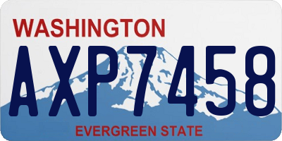 WA license plate AXP7458