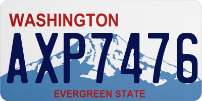 WA license plate AXP7476